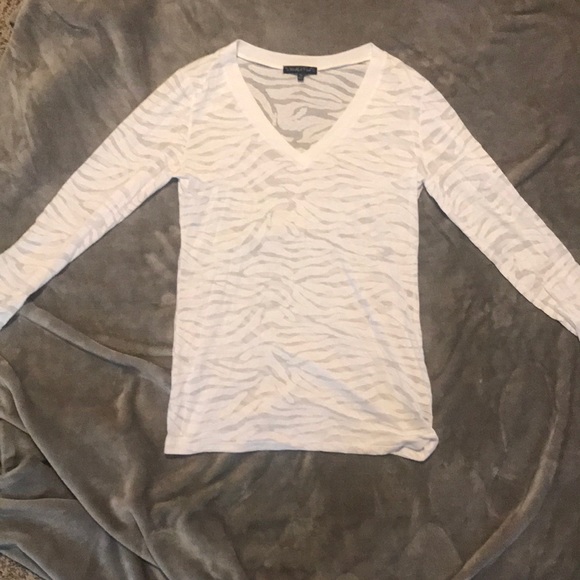 Long sleeve sheer v-neck
